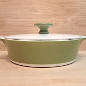 Vintage Corningware Avocado Green Serving Dish With Lid